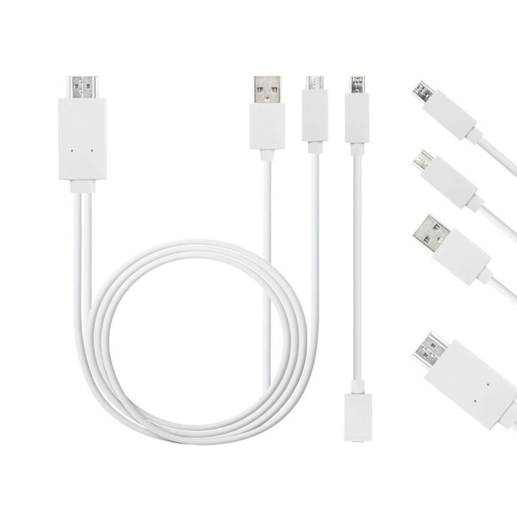 Universal Android Phone MHL Micro USB to HDMI 1080P HD TV Cable Adapter: White