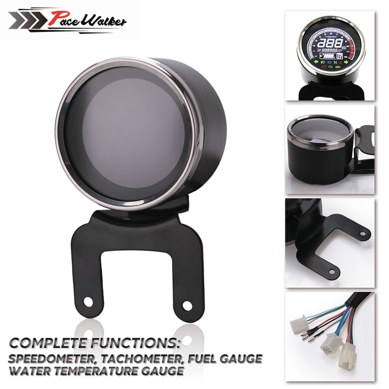 Motorcycle Led Multi-Functional Digital Odometer Speedometer Tachometer Fuel Level Meter Indicator Motorbike Gauges Instrument