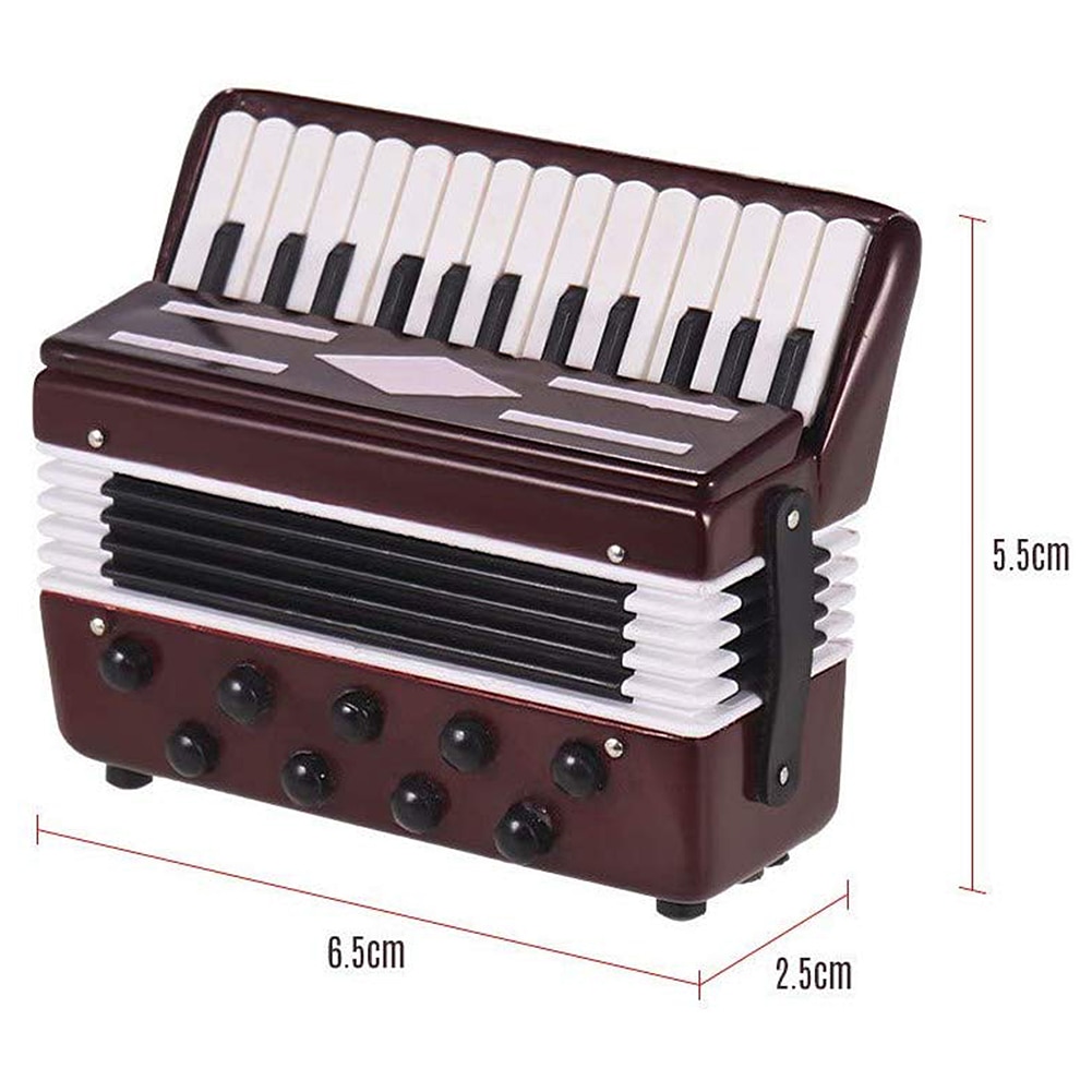 Mini harmonika model udsøgt desktop musik instrument dekoration ornamenter musik med opbevaringsetui