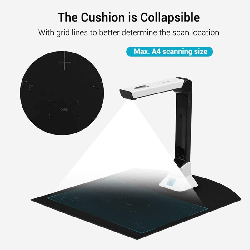 8MP Document Camera for Teachers, USB Portable Document Scanners Projection Video Recording Function for Classroom