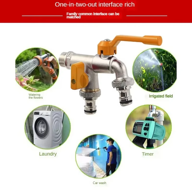 draussen Doppel Wasserhahn Wasserhahn Außen Garten Schlauch Wasserhahn Adapter 1/2'' 3/4'' 1 Einlass 2 BC Wassertank Anschluss Durcheinander Wasserhahn