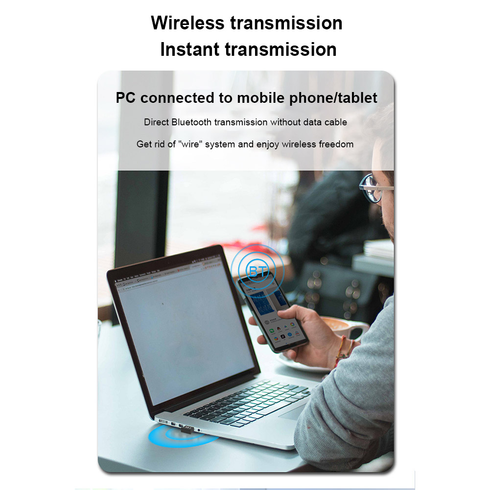 Adapter zgodny z Bluetooth Zestaw głośnomówiący Bezprzewodowy adapter USB Odbiornik audio 2,4 GHz Nadajnik do komputera stacjonarnego do laptopa PC