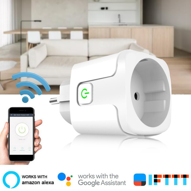 5pcs Smart Plug Smart Socket 16A WiFi Wireless Socket EU Adaptor Monitor Timing Smart Home Tuya App Works With Alexa Google Home
