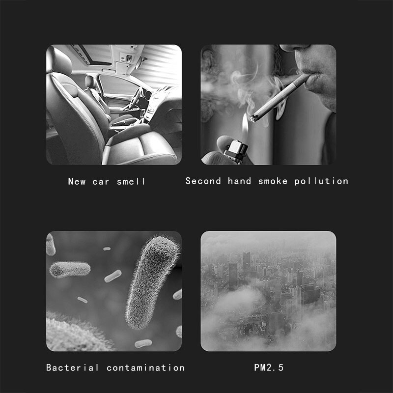 Auto Luchtreiniger Met Hepa Filter Ionische Reinigers Voor Rook Stof Formaldehyde Black Golden Auto Draagbare Ionisator Auto Luchtreiniger