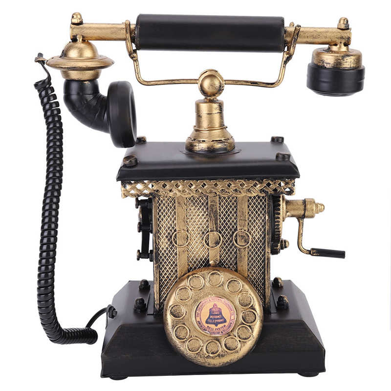 European Style Hand-Operated Telephone Decor Bedroom Living Room Window Display Home Ornament