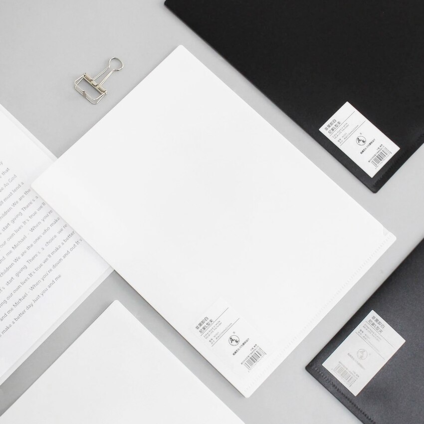 A4 black white file folder waterproof paper document holder storage clip office supplies school stationery filing products