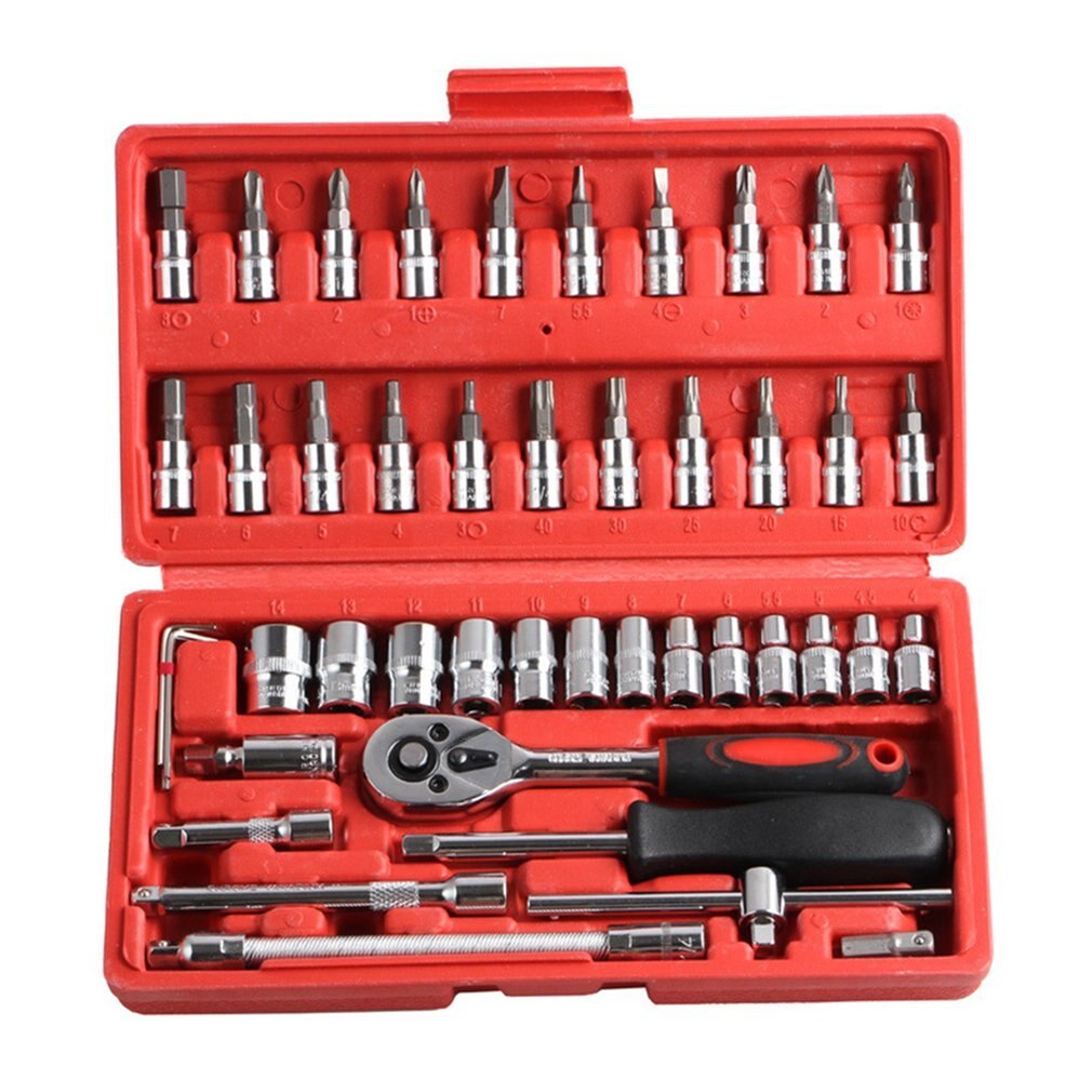 46 piece socket wrench set combination tool set German auto repair durable practical hardware tools