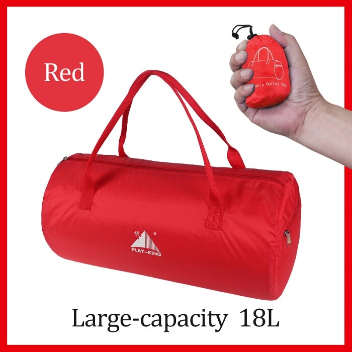 Sport træning gym taske foldning nylon vandtætte tasker til bærbar stor kapacitet udendørs sports taske til mænd kvinder sport taske: Rød