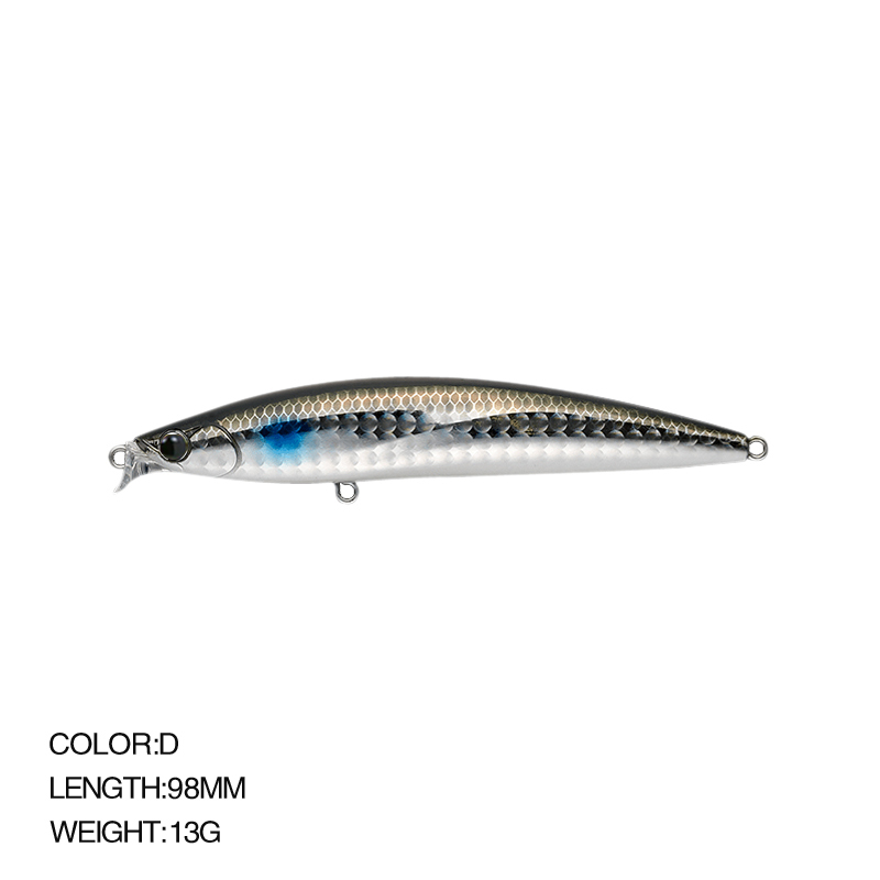Top leurre de pêche gamme peu profonde vairon flottant 98mm 13g longue coulée bar Jerkbait eau salée grand appât dur Wobbler: Bourgogne