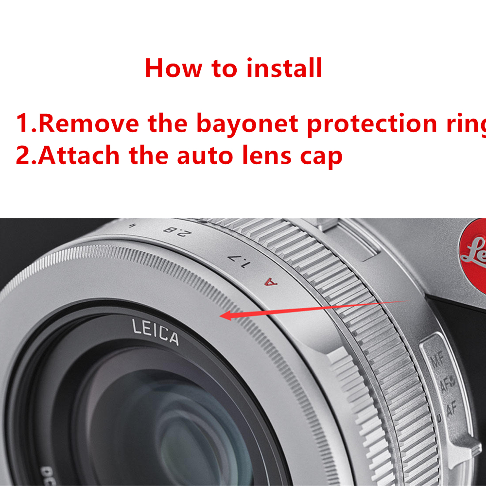 Auto-Objektivdeckelabdeckung + UV-Objektivfilter für Leica D-LUX7 D-LUX8 DLUX7 DLUX8 D LUX7 LUX8 D-LUX 7 8 D7 D8 Kamera