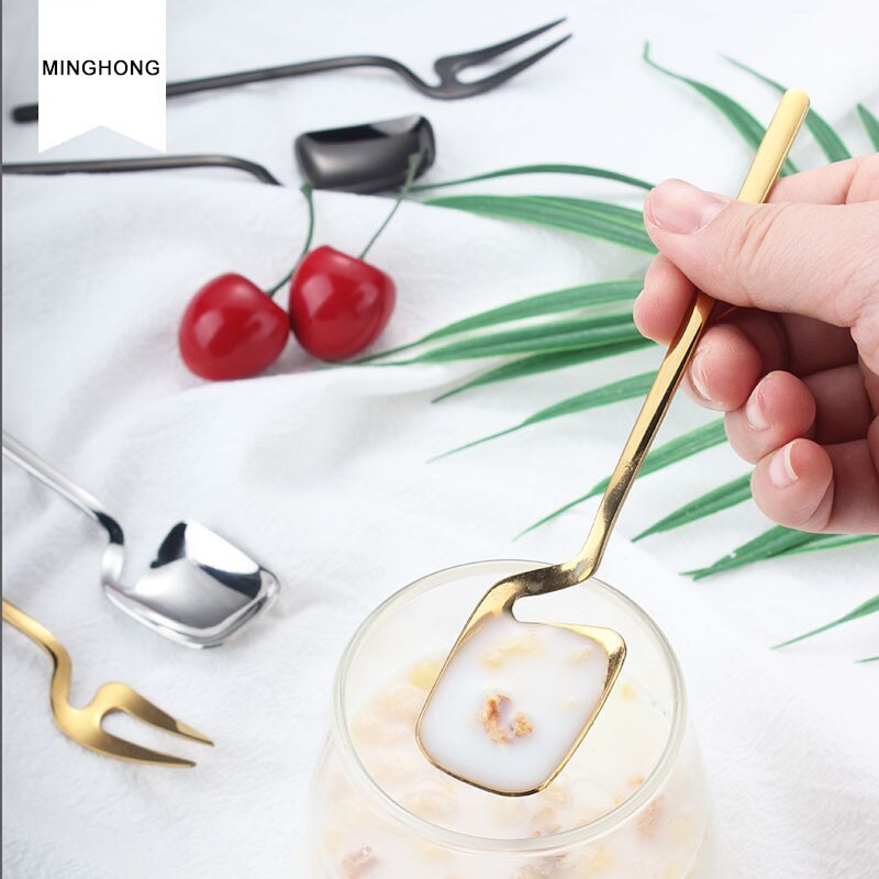 1pcs Tea Coffee Mixing Dessert coffee spoon ice cream spoon Tableware Stainless Steel Spoon Long Handle Ice Cream Scoop