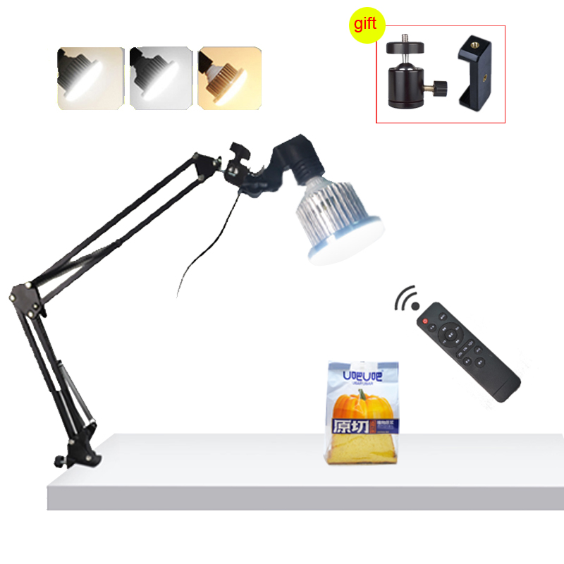Fotografie Telefon Desktop Suspension Arm Halterung + 35W LED Lampe + Reflektor Softbox Kontinuierliche Beleuchtung Kit Für Foto Video schießen: Set 3