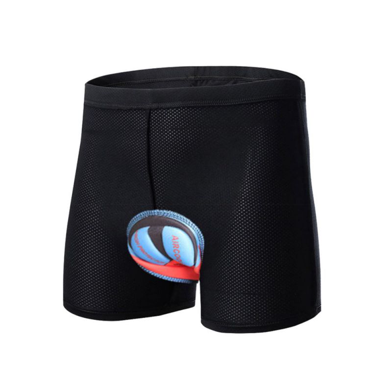 Cycling Shorts Women Men 3D Silicone cotton Bicycle Saddle Padded Underwear: Blue / XXL