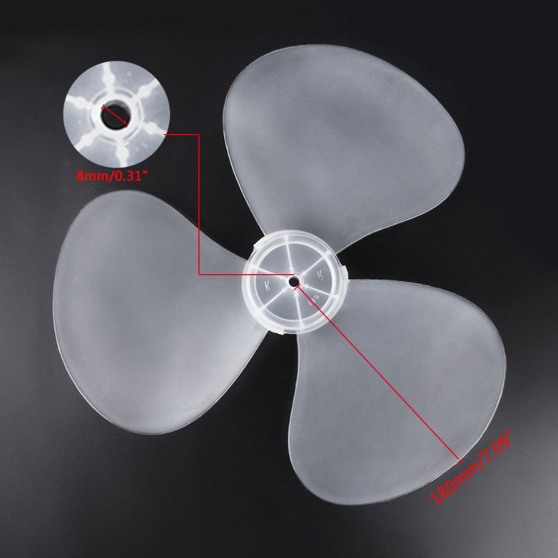 Hoja de ventilador de plástico de gran viento, 3 hojas para Midea y otros ventiladores de 16 pulgadas y 400mm
