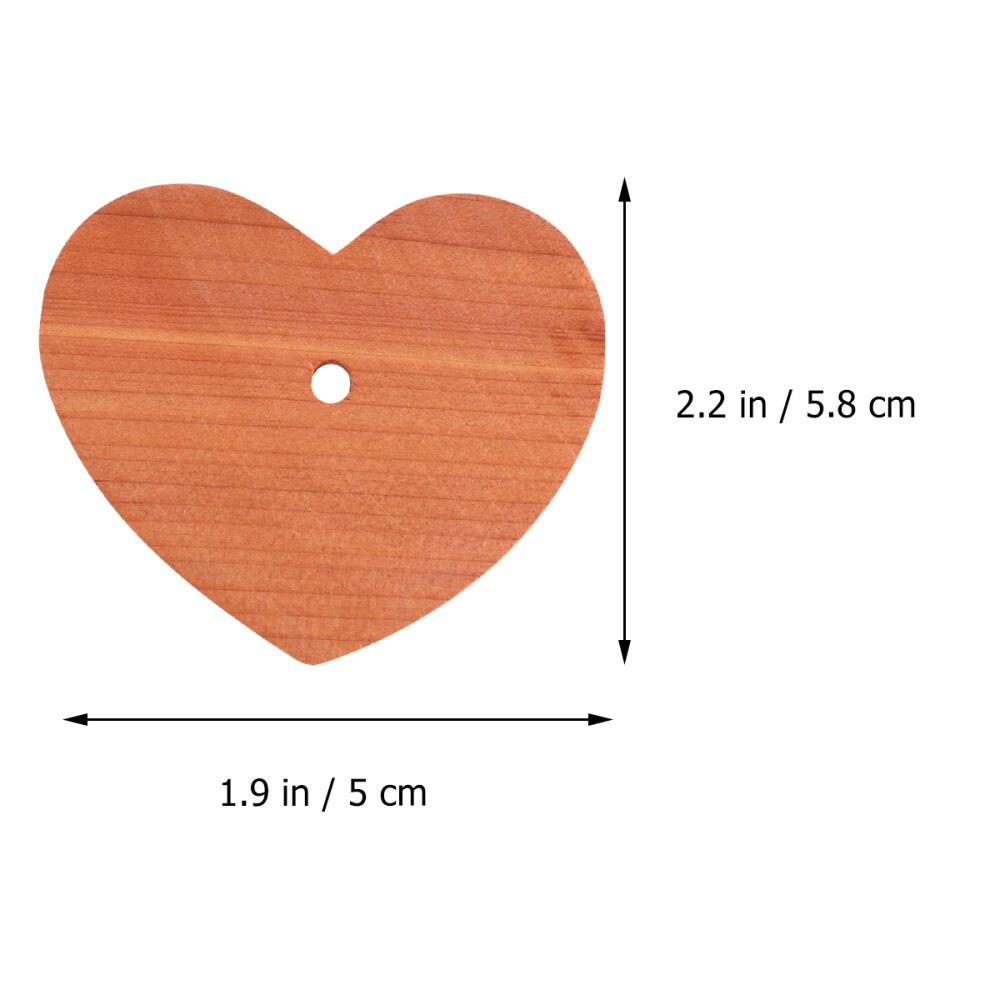 10pcs Cedar Wood Chips Heart Shape Cedar Wood Slices Mothproof Wardrobe Cedar Wood Chip