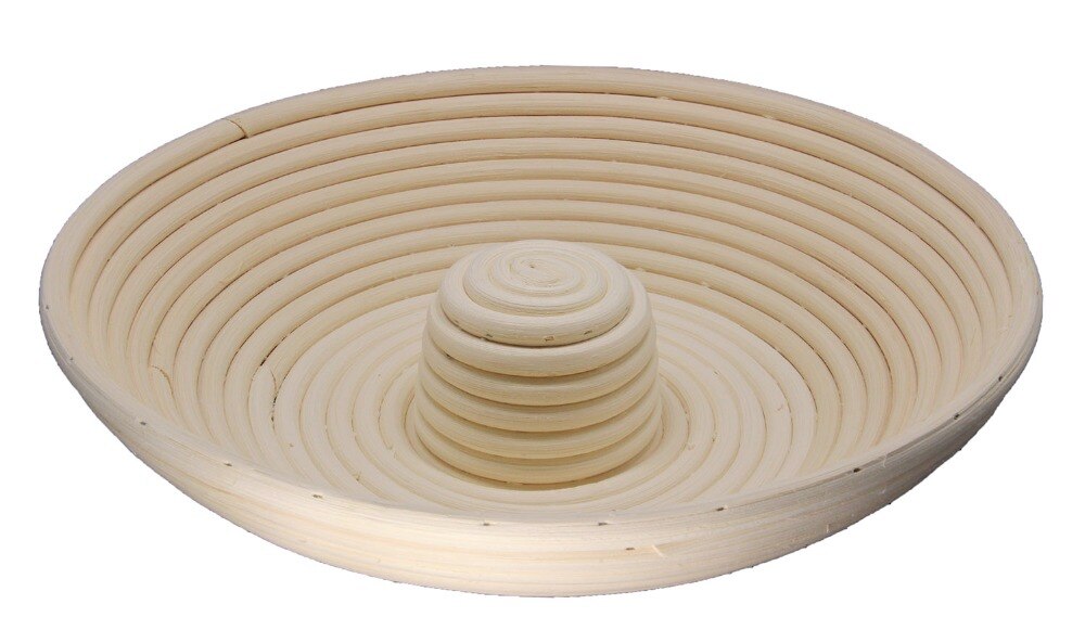Ring Hollow Bread Proofing Basket, Banneton Brotform Bread Dough Paste Rising Rattan Basket w/Liner Combo