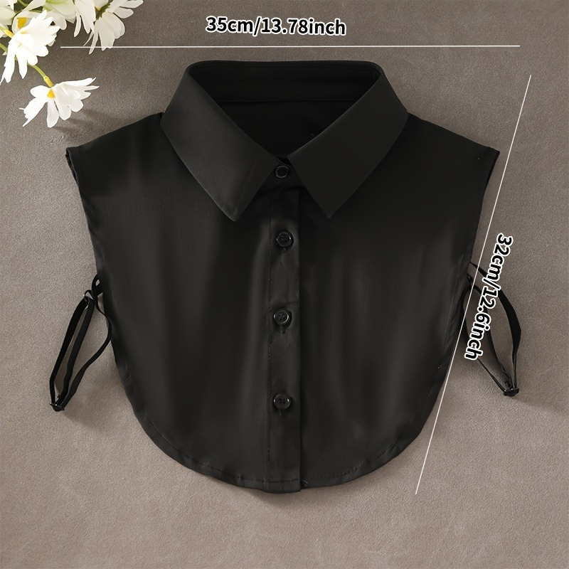 A detachable striped collar shirt vest with a pointed collar to prevent exposure and multifunctional decoration: Black