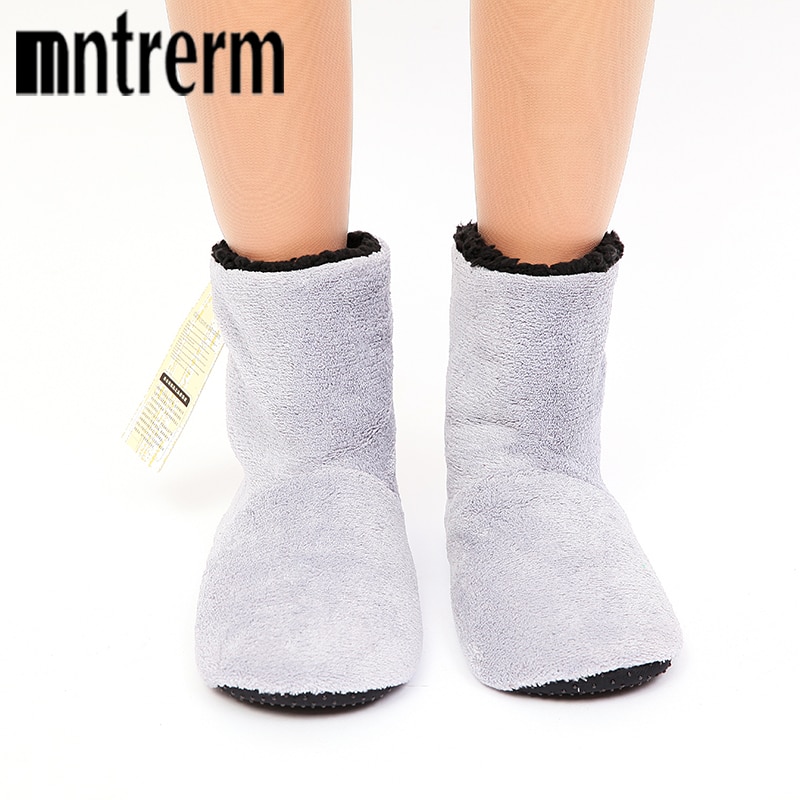 Mntrerm Men Style Plush Warm Home Slippers Winter Solid Soft Flats Indoor Man ShoesComfortable Seven Color Slippers