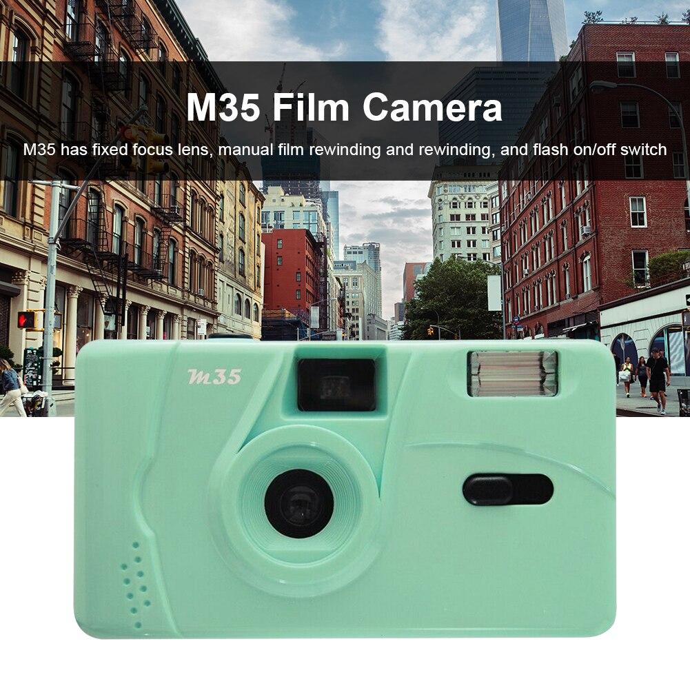 Vintage M35 35mm Manual Reusable Film Camera with Flash Function Non-Disposable Retro Film Machine