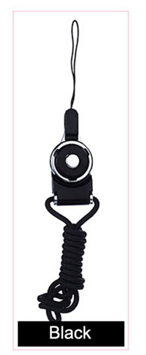 2 in 1 Neck Lanyard Neckband Strap Hand Lanyard For Phone iPhone X Samsung Camera USB Flash Drives Keys ID Card keycord keychain: Black