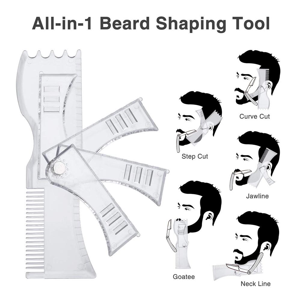 Barba shaper modelo de estilo barba ajustável stencil guia prático conjuntos de ferramentas de barbear rosto estilo de cabelo ferramenta
