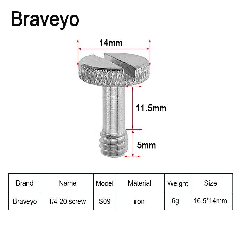 Tornillo de cámara de 1/4 pulgadas, placa de liberación rápida 3/8, tornillo de cabeza redonda, soporte de cabeza esférica para trípode, accesorios de fotografía para cámara SLR: Gris