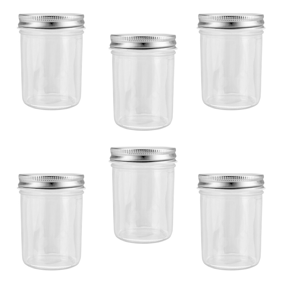 6 stk køkken honning opbevaring forseglet beholder dåse krukker kaviar marmelade opbevaringsbeholder glasflaske til køkken  (200ml)