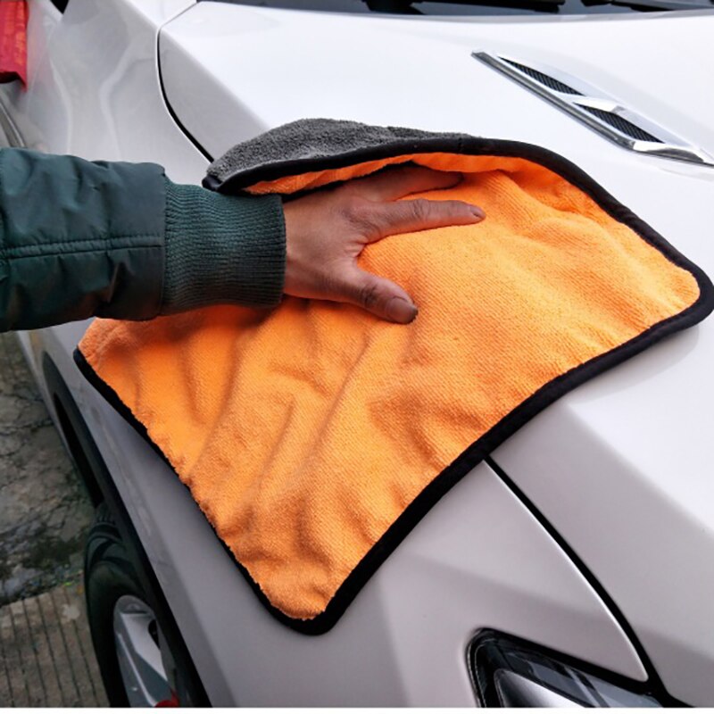 Dsmotek super blødt bilrengøringshåndklæde 38*40cm koralfleece bildetaljer vaskeklud håndklæde bilrensesæt