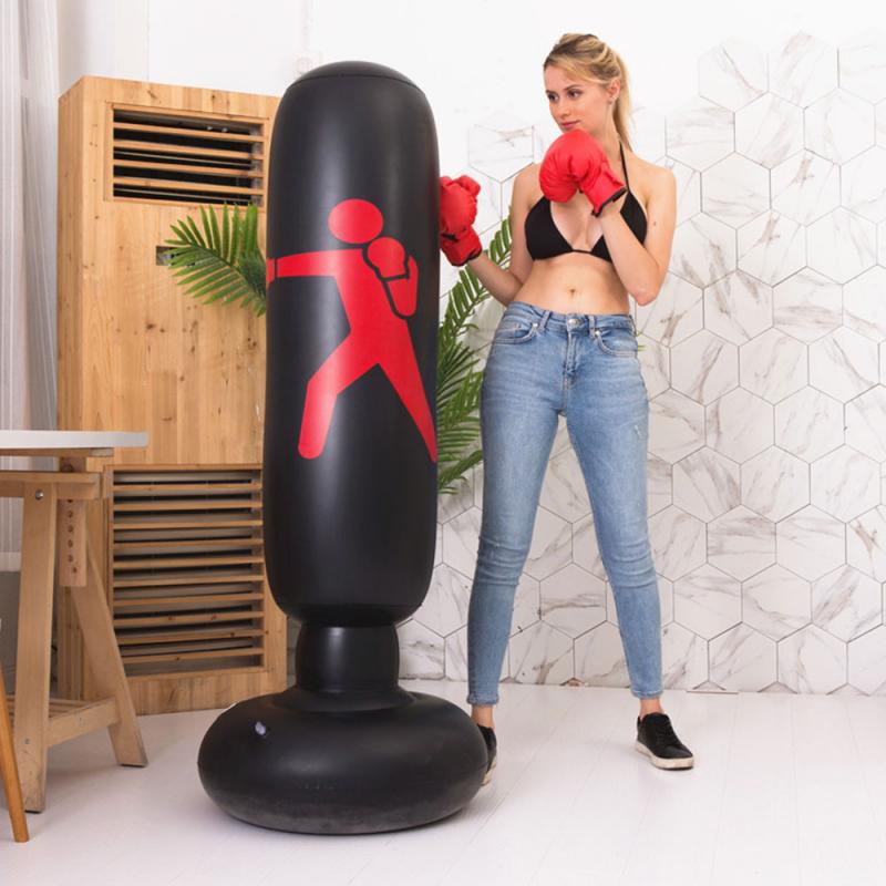 PVC Punching Boxing Bag 1.6M Inflatable Stress Fitness Training Punching Boxing Bag Homehold Pressure Relief Sandbag With Pump: 03