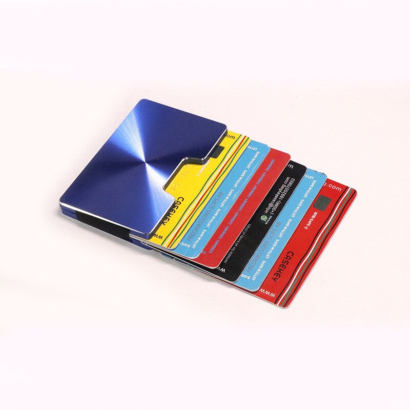 RFID métal Mini argent Simple mince métal porte-carte de crédit avec RFID Anti-chef voyage Mini portefeuille homme pour rfid portefeuille