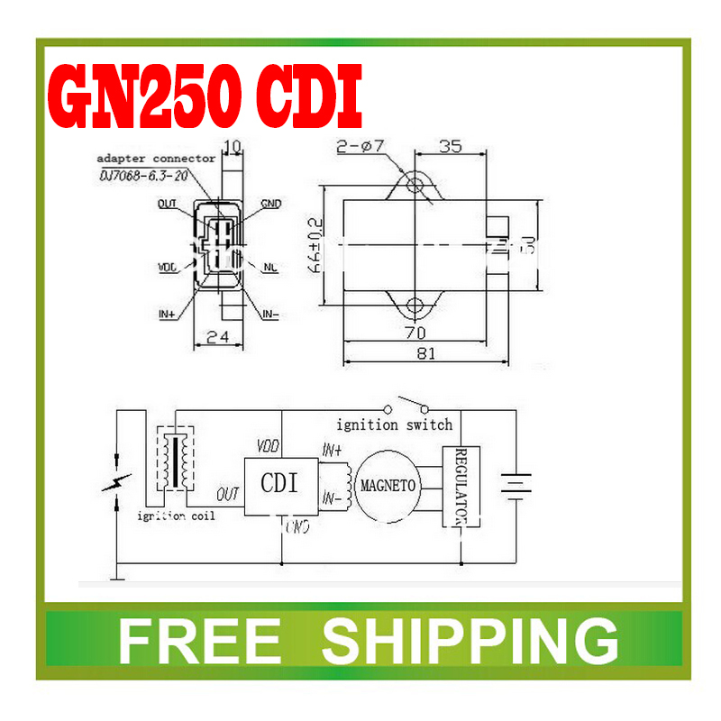 motorcycle GN250 TU GN 250 Digital Ignition Control Module CDI Box UNIT 6pin plug 250cc accessories