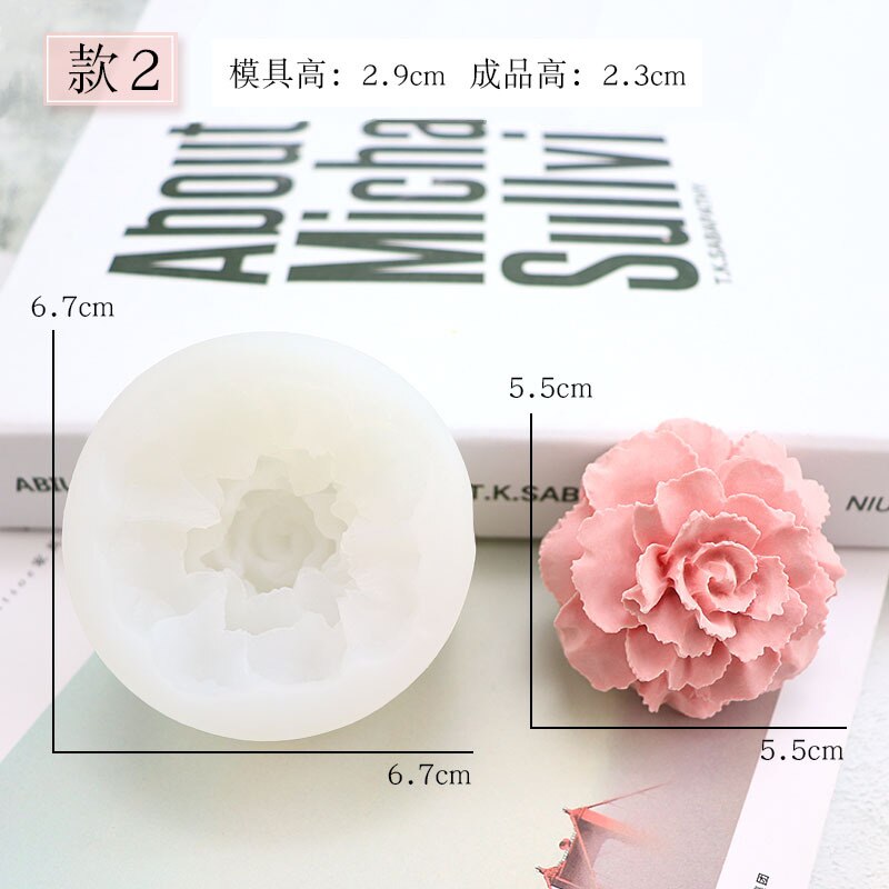 Molde de silicona con forma de flor 3D para jabón casero, moldes decorativos para tartas y Chocolate: style 2