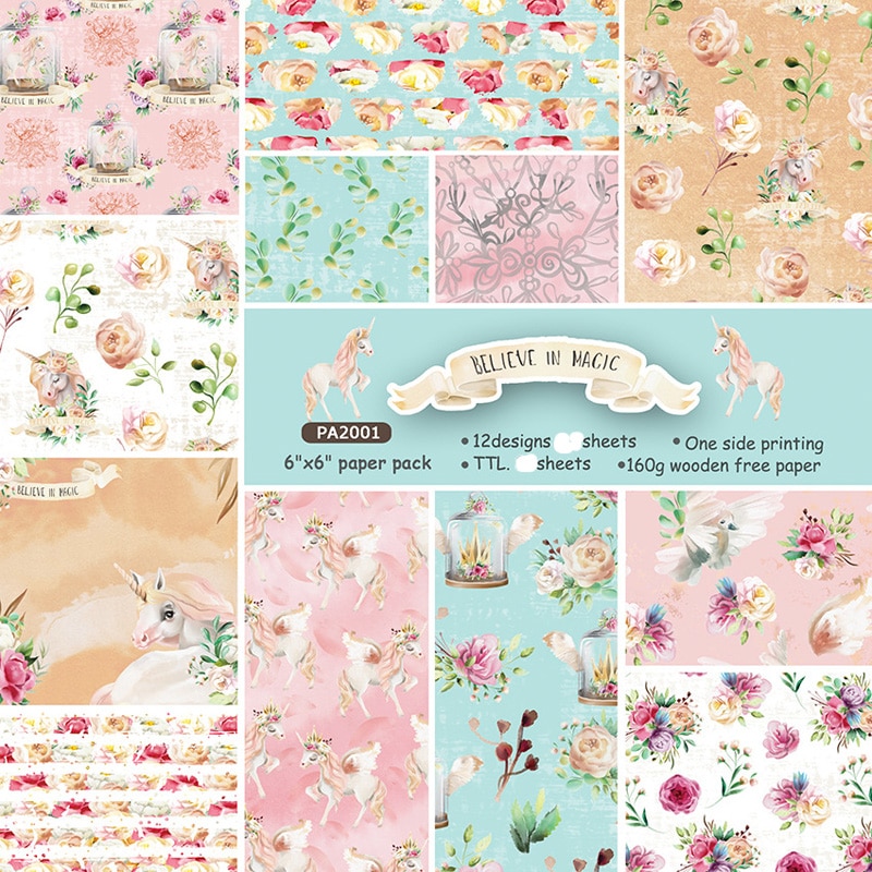 KLJUYP 12 Vellen Kerst Scrapbooking Pads Papier Origami Art Achtergrond Papier Card Making DIY Plakboek Craft