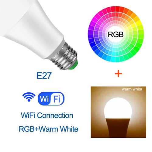 B22 Smart Led Lamp E27 RGBW 15W WiFi Lamp Bluetooth 4.0 Smart Lamp RGB + Wit Kleur Veranderen Dimbare AC85-265V Hotel Keuken Lamp