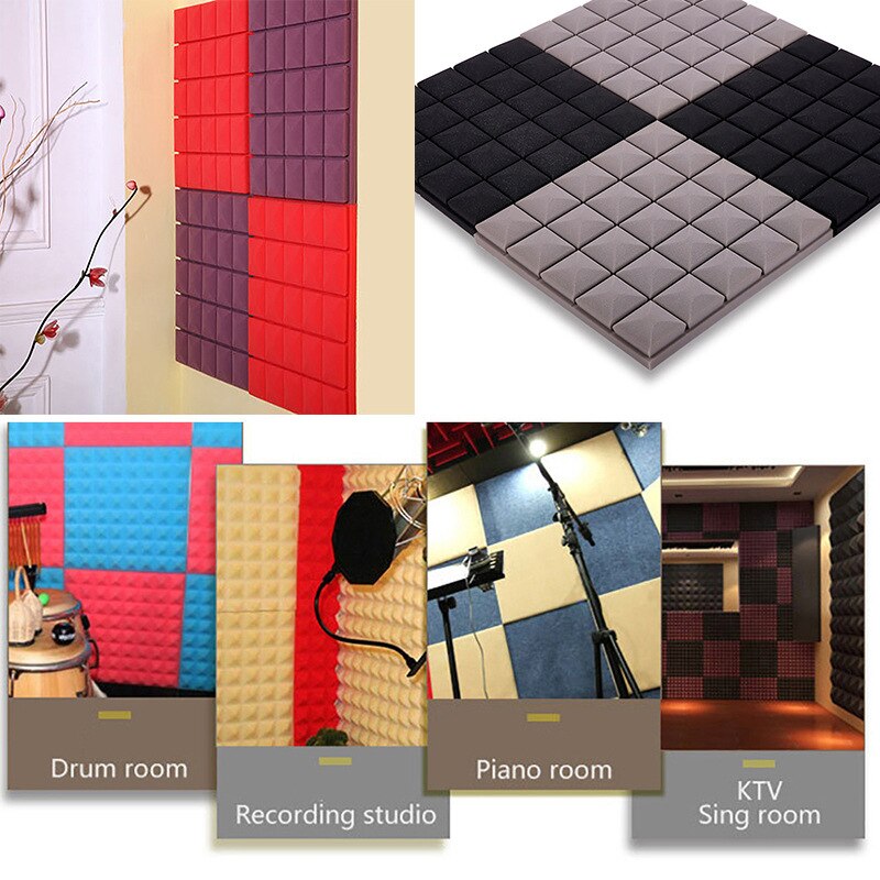 5 uds aislamiento de ruido esponja hoja habitación insonorizada pegatina de pared papel tapiz atenuante Anti ruido espuma estera amortiguación acústica almohadilla