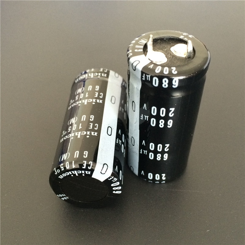 Lot De 5 Condensateurs Nichicon 680µF 200V Polarisés - Neufs Sous Blister - Pour Réparation électronique