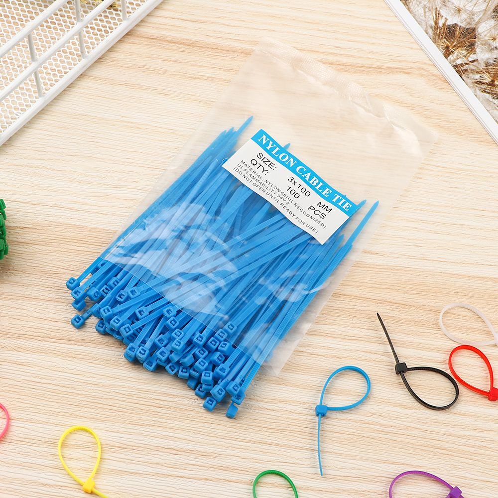 100pcs Self-Locking Nylon Wire Cable Zip Ties Cable Ties Organiser Fasten Cable Ties assorted Industrial Supply Fasteners