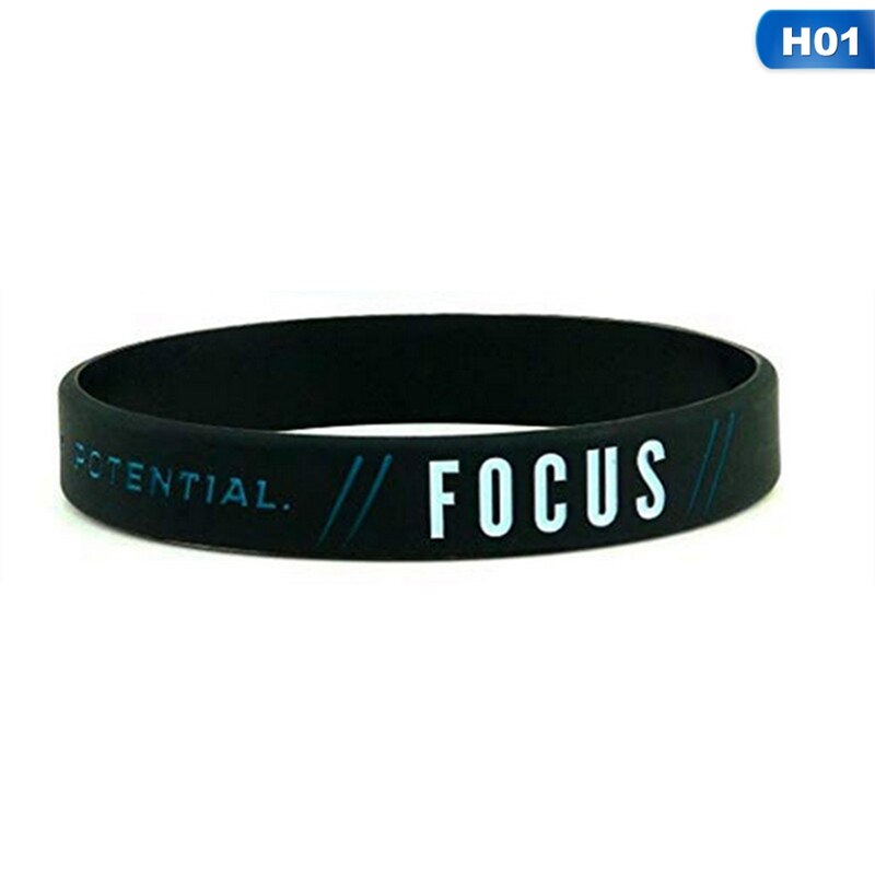 Success Focus Believe Motivational Wristband Silicone Bracelets: H01