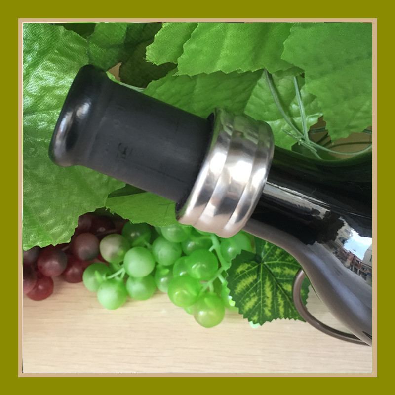 5 pçs vinho tinto gotejamento parar anel de aço inoxidável esponja forro garrafa à prova de vazamento anti-excesso de vedação colar para barra casa