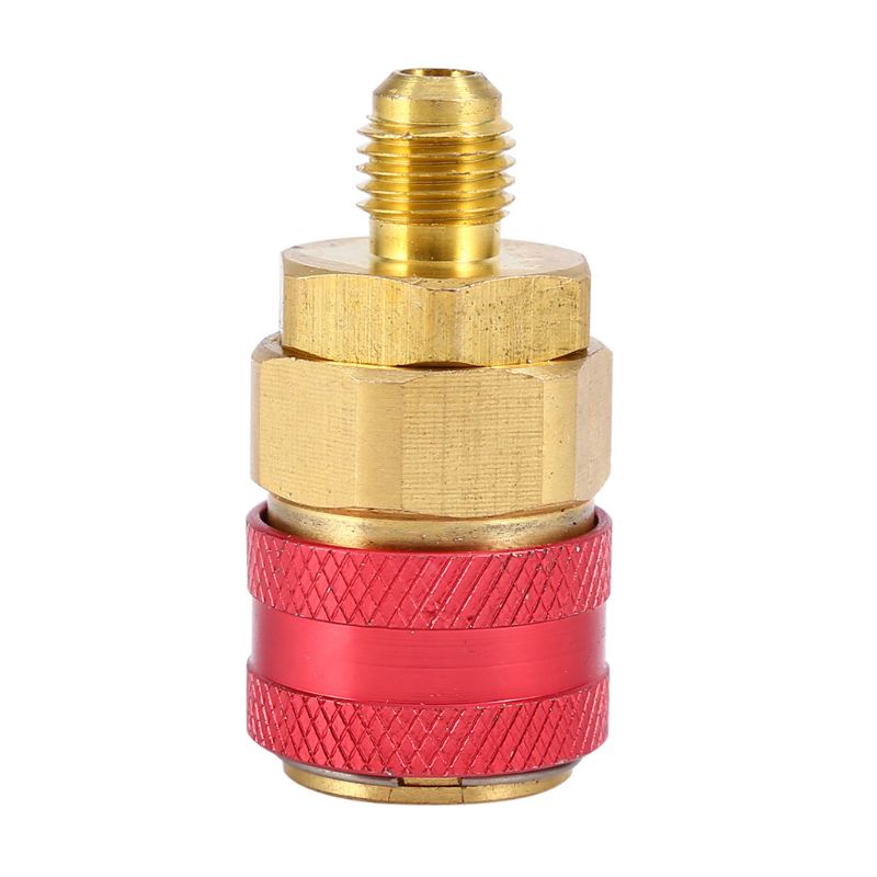 Conector de acoplador rápido para coche, adaptadores de latón para aire acondicionado, refrigerante, medidor de colector de CA ajustable, Freon R134A H/L, 1 par