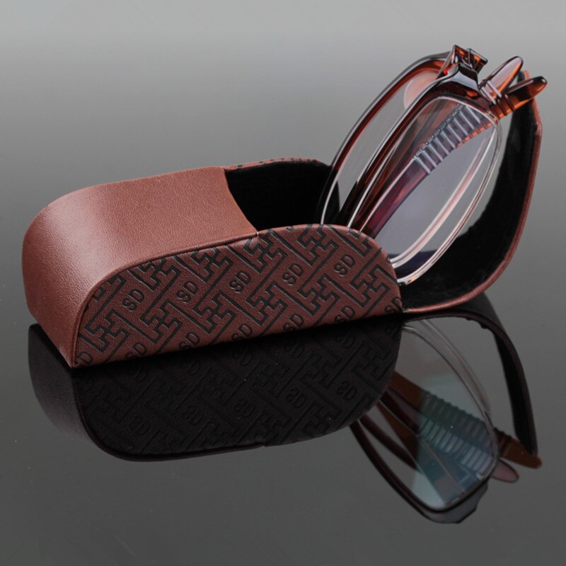 Draagbare opvouwbare leesbril voor dames en heren, merk van hoogwaardige asferische harde harslenzen, presbyopische bril  g415: +350