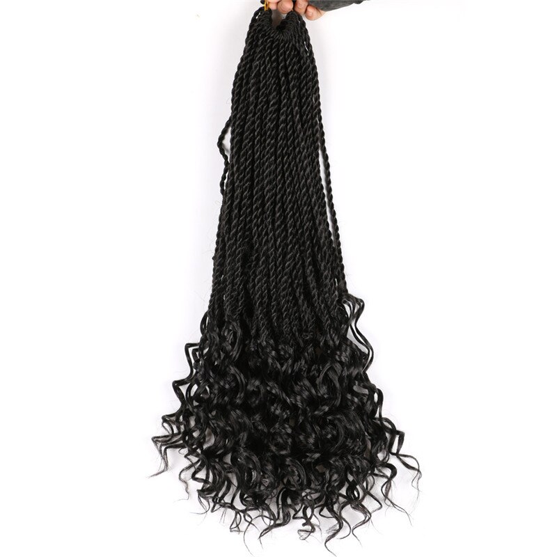 Synthetisch Haar Vlechten Ombre Vlechten Haarverlenging Vlecht Haar Paars Zwart Gemengde Kleuren Gehaakte Vlechten