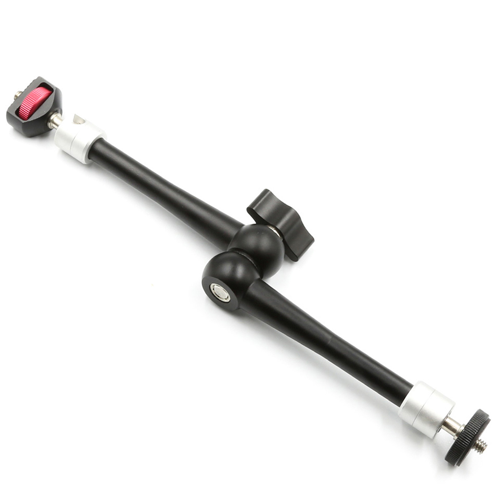 Adjustable Friction Articulating Magic Arm 7 9 11 inch 1/4" Cold Shoe Mount Super Clamp for Flash Light Monitor Video SLR Camera: RED