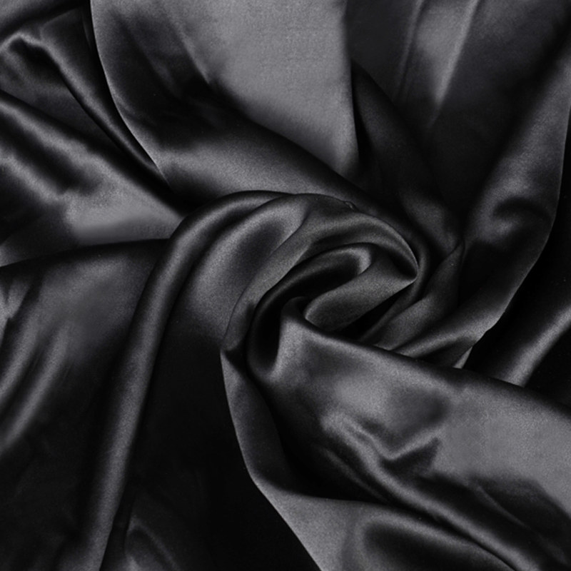Tissu 100% soie teinté de mûrier, largeur 114cm, 16.5 maman, pour robe de mariage, literie de vêtements DIY,: black