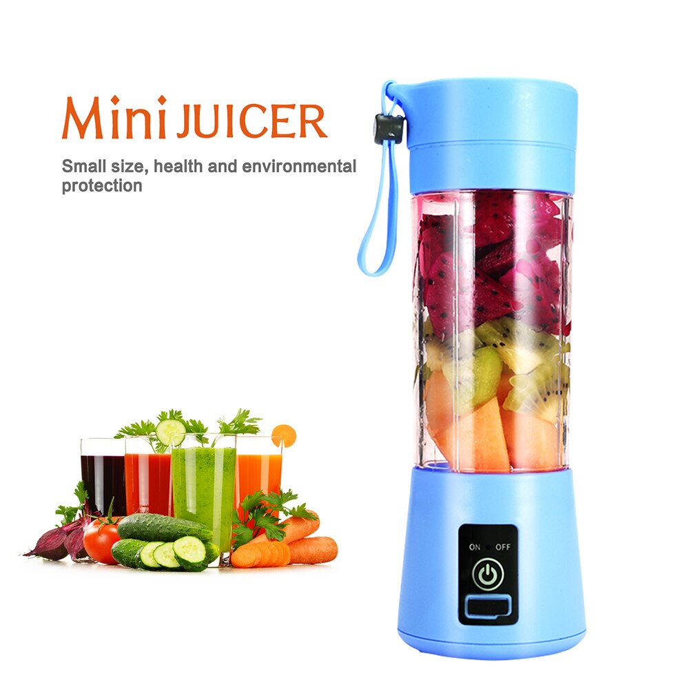 Portable Blender Mini USB Mixer Electric Juicer Machine Handheld Smoothie Blender Personal Orange Juicer Mini Blenders: blue