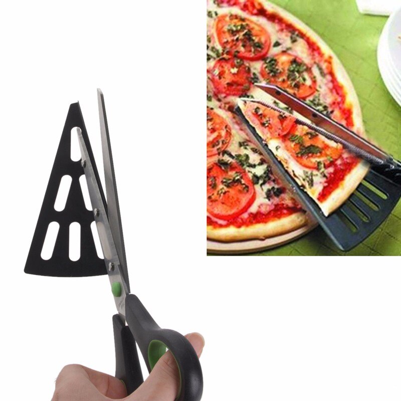 2 in 1 Pizza Scissors Cutter Slicer Tray Divider Food Serving Tool Chopper Pizza Cutter Non-stick Pizza Tools Peeler &amp; Slicers