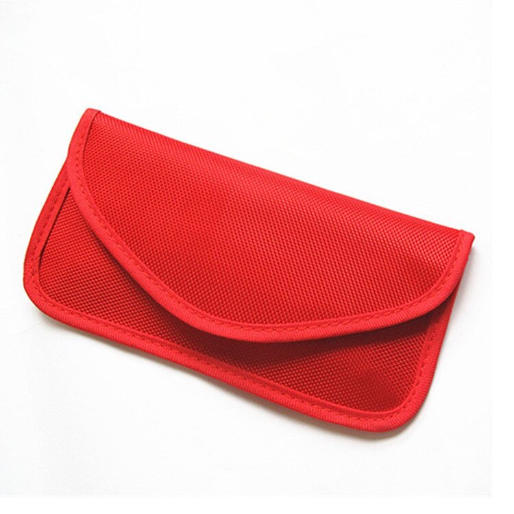 1pcs Signal Blocking Bag Car Fob Signal Blocker Faraday Bag Signal Blocking Bag Shielding Pouch Wallet Case for Car Key: Red