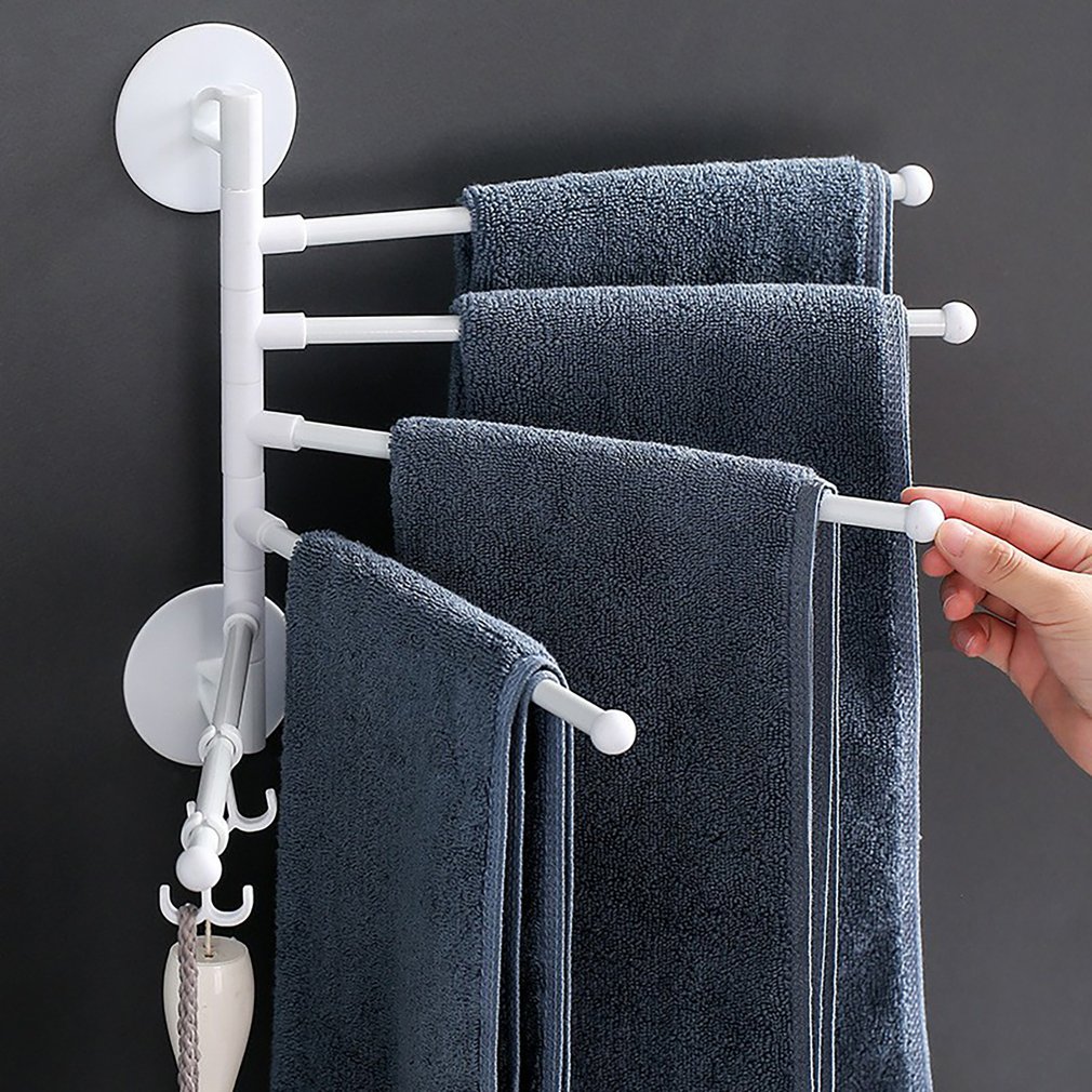 Portasciugamani Girevole Da Parete In Acciaio Inox 304 – 2 Barre, Rotazione 180°, Cromato, 381 Mm, Per Bagno E Cucina