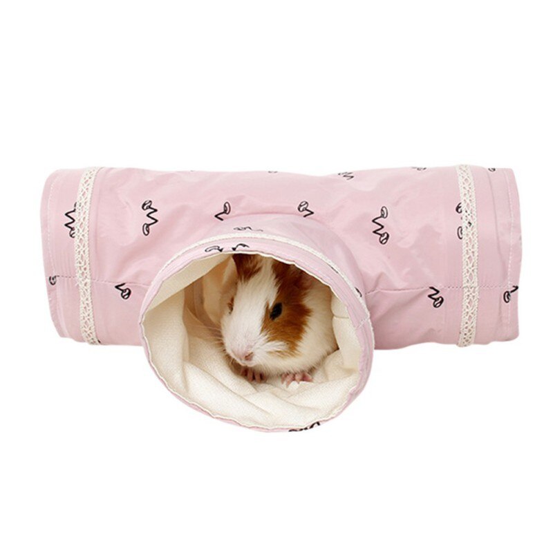 Buis voor kleine dieren, hamstertunnelbed en leuke activiteitentunnel, wasbaar schuilspeelgoed voor chinchilla, fret, eekhoorn en andere kleine huisdieren, gezellige en interactieve dierentunnel