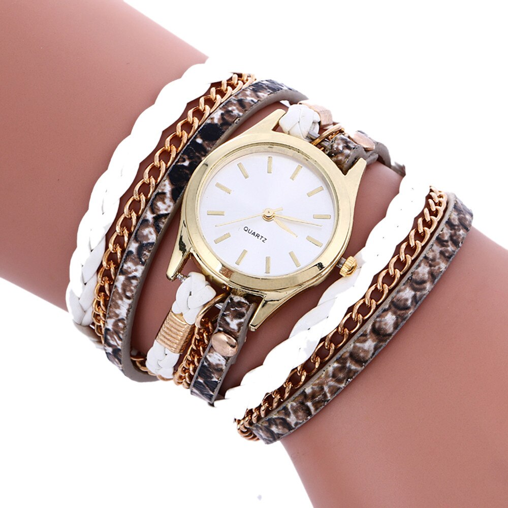 Bohemian Style Lederen Band Weave Armband Horloge Casual Dames Quartz Horloge Armband Montre Femme Rejoj Mujer # L0